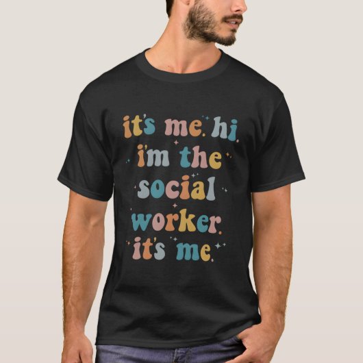 Ik ben het, hoi, ik ben de maatschappelijk werker, t-shirt (Voorkant)