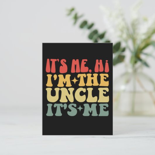 Ik ben het Hoi Ik ben de Oom Het is mij Grappige O Briefkaart (Staand voorkant)
