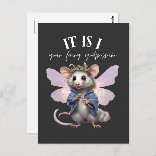 Ik ben het jouw feeërieke godpossum briefkaart (Voorkant / Achterkant)