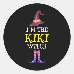 Ik ben het Kiki Witch Kostuum Halloween Funny Witc Ronde Sticker