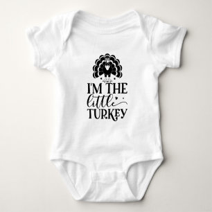 Ik ben het kleine kalkoen Typography baby body Romper