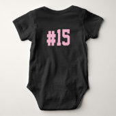 "Ik ben het kleine zusje" Baseball Jersey Nummer Romper (Achterkant)