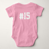 "Ik ben het kleine zusje" Baseball Jersey Nummer Romper (Achterkant)