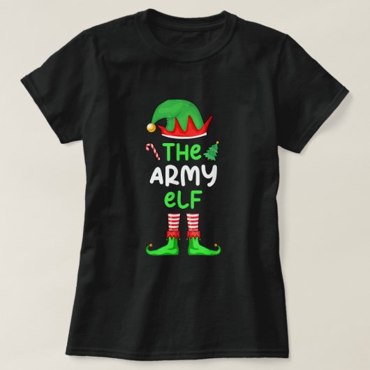 Ik ben het leger Elf met Kerstmis. T-shirt (Design voorkant)