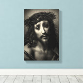 Ik ben het levende brood - Johannes 6:51 Canvas Afdruk (Insitu (Houten vloer))