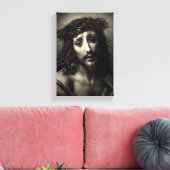 Ik ben het levende brood - Johannes 6:51 Canvas Afdruk (Insitu (Woonkamer))