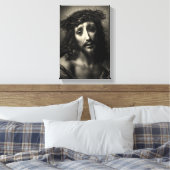 Ik ben het levende brood - Johannes 6:51 Canvas Afdruk (Insitu (Slaapkamer))
