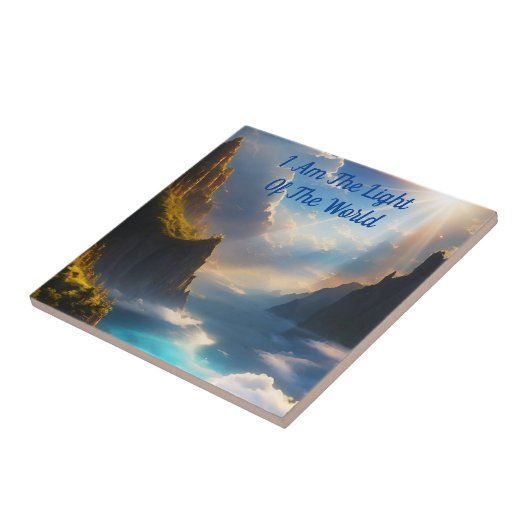 Ik ben het licht van de wereld bijbel vers tegeltje (Zijkant)