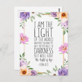 Ik Ben Het Licht Van De Wereld, Johannes 8:12 Briefkaart (Voorkant / Achterkant)