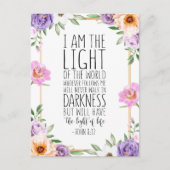 Ik ben het licht van de wereld, John 8:12 Briefkaart (Voorkant)