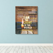 Ik ben het Licht van de Wereld - John 8:12 Canvas Afdruk (Insitu (Houten vloer))