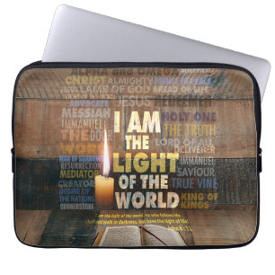 Ik ben het Licht van de Wereld - John 8:12 Laptop Sleeve