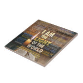 Ik ben het Licht van de Wereld - John 8:12 Tegeltje (Zijkant)