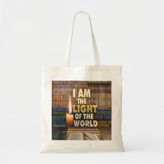 Ik ben het Licht van de Wereld - John 8:12 Tote Bag (Voorkant)