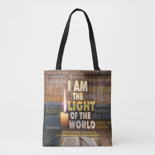 Ik ben het Licht van de Wereld - John 8:12 Tote Bag (Voorkant)