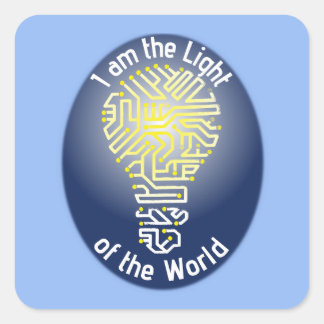 Ik ben het licht van de wereld vierkante sticker