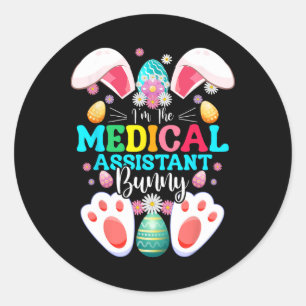 Ik ben het medische instant Bunny Pasen Dag Konijn Ronde Sticker