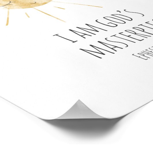 Ik ben het meesterwerk van God Bijbeltekst Poster (Hoek)