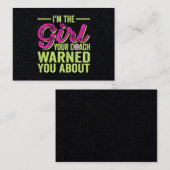 Ik ben het meisje dat je coach je waarschuwde. visitekaartje (Voorkant / Achterkant)