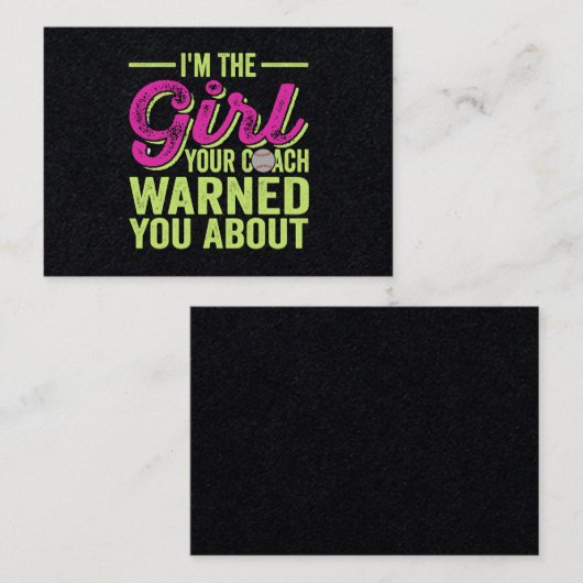 Ik ben het meisje dat je coach je waarschuwde. visitekaartje (Voorkant / Achterkant)