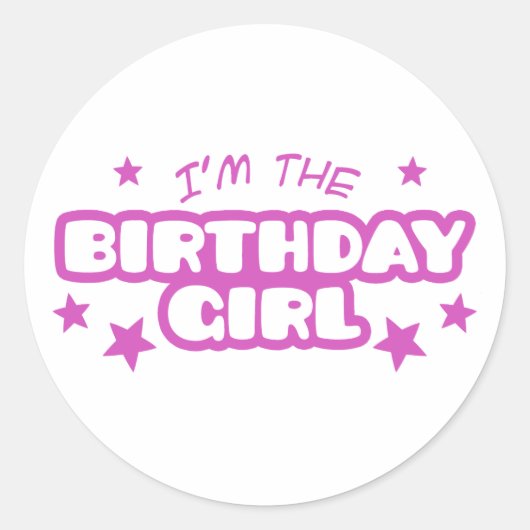 Ik ben het meisje van de Birthday Ronde Sticker (Voorkant)