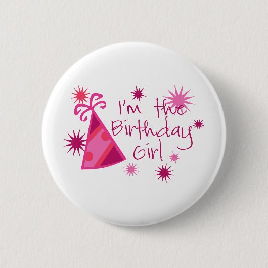 Ik ben het meisje van de geboorte ronde button 5,7 cm (Voorkant)