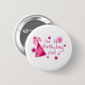 Ik ben het meisje van de geboorte ronde button 5,7 cm (Voorkant /achterkant)