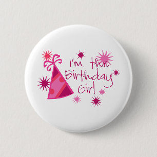 Ik ben het meisje van de geboorte ronde button 5,7 cm