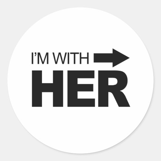 Ik ben het met haar eens ronde sticker (Voorkant)