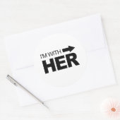 Ik ben het met haar eens ronde sticker (Envelop)