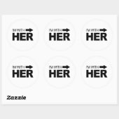 Ik ben het met haar eens ronde sticker (Vel)