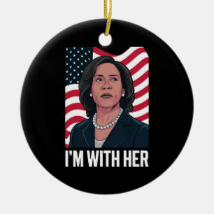 Ik ben het met haar Kamala Stem voor 2024 Presiden Keramisch Ornament