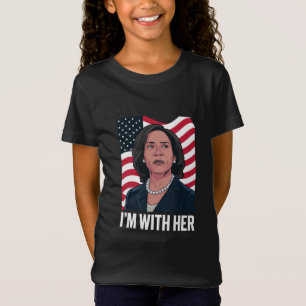 Ik ben het met haar Kamala Stem voor 2024 Presiden T-shirt
