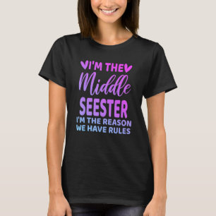 Ik ben het Midden-Seester grappige zuster Sibling T-shirt