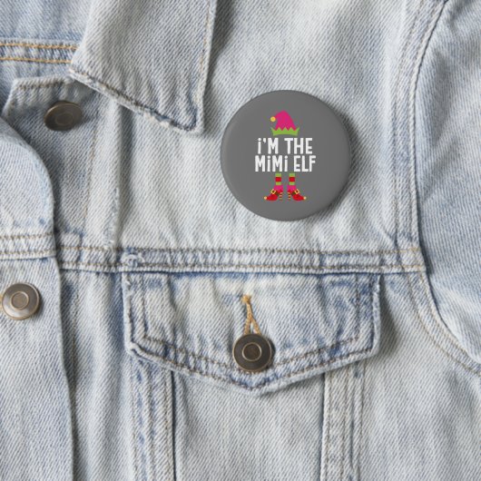 Ik ben het Mimi Elf-kerstkostuum. Ronde Button 5,7 Cm (In situ)