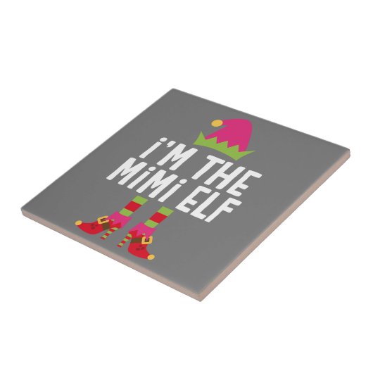 Ik ben het Mimi Elf-kerstkostuum. Tegeltje (Zijkant)