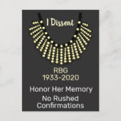 Ik ben het niet eens met RBG Geen overhaaste beves Briefkaart (Voorkant)