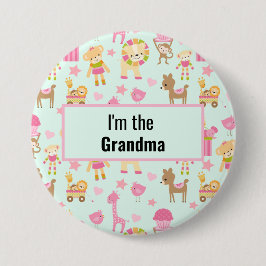 Ik ben het oma Cute Animal Pattern Ronde Button 7,6 Cm