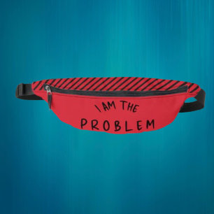 "Ik ben het probleem" - Bold Warning Stripe Design Heuptasje
