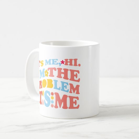 Ik ben het probleem dat ik retro ben. koffiemok (Voorkant links)