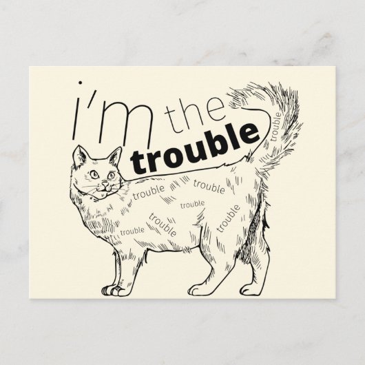 Ik ben het probleem van een grappige kat - minimaa briefkaart (Voorkant)