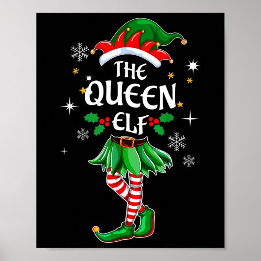 Ik ben het Queen Elf bijpassende kerstkostuum shir Poster (Voorkant)