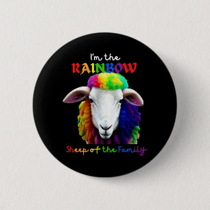 Ik ben het RAINBOW schaap van de familie 2 Ronde Button 5,7 Cm