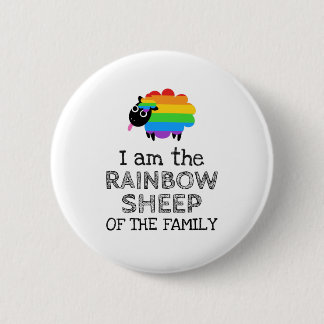 Ik ben het RAINBOW SHEEP van de familie Ronde Button 5,7 Cm