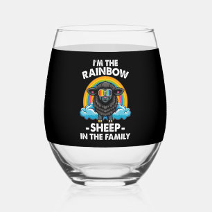 Ik ben het regenboog schaap in de familie Pride Mo Wijnglas Zonder Voet