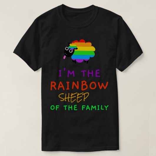 Ik ben het regenboogschaap van de familie t-shirt (Design voorkant)