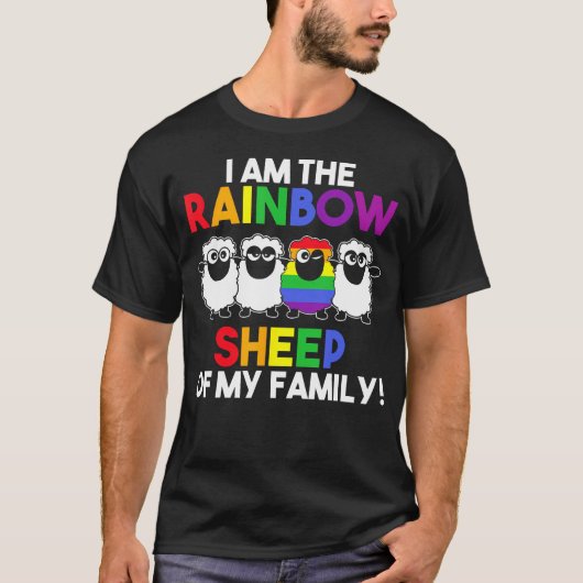 Ik ben het regenboogschaap van mijn familie t-shirt (Voorkant)