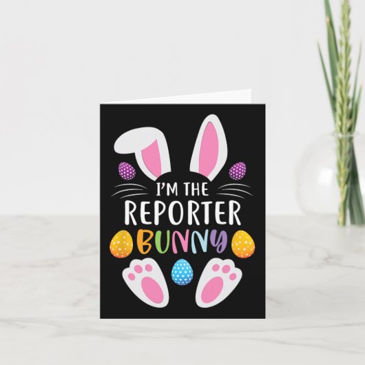 Ik ben het Reporter Bunny Funny Paasdag konijn Kaart (Voorkant)