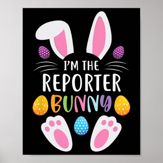 Ik ben het Reporter Bunny Funny Paasdag konijn Poster (Voorkant)