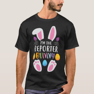 Ik ben het Reporter Bunny Funny Paasdag konijn T-shirt